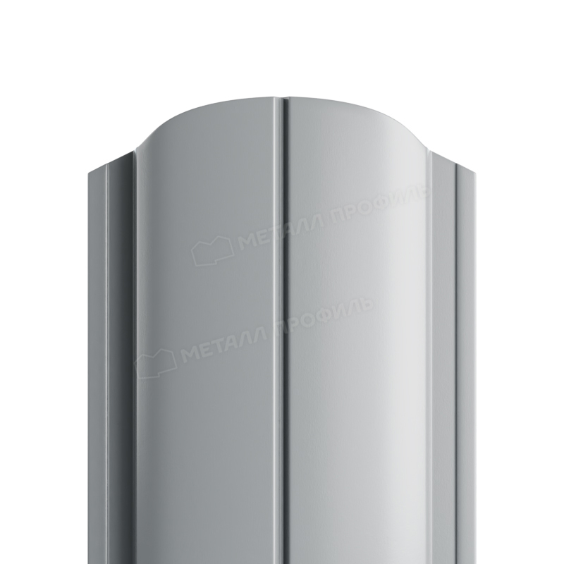 Штакетник металлический круглый МП ELLIPSE-O фигурный NormanMP светло-серый 7004
