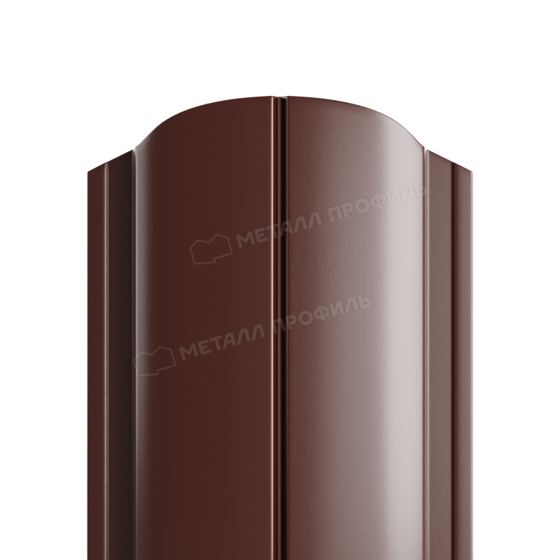 Штакетник металлический круглый МП ELLIPSE-O фигурный NormanMP коричневый 8017
