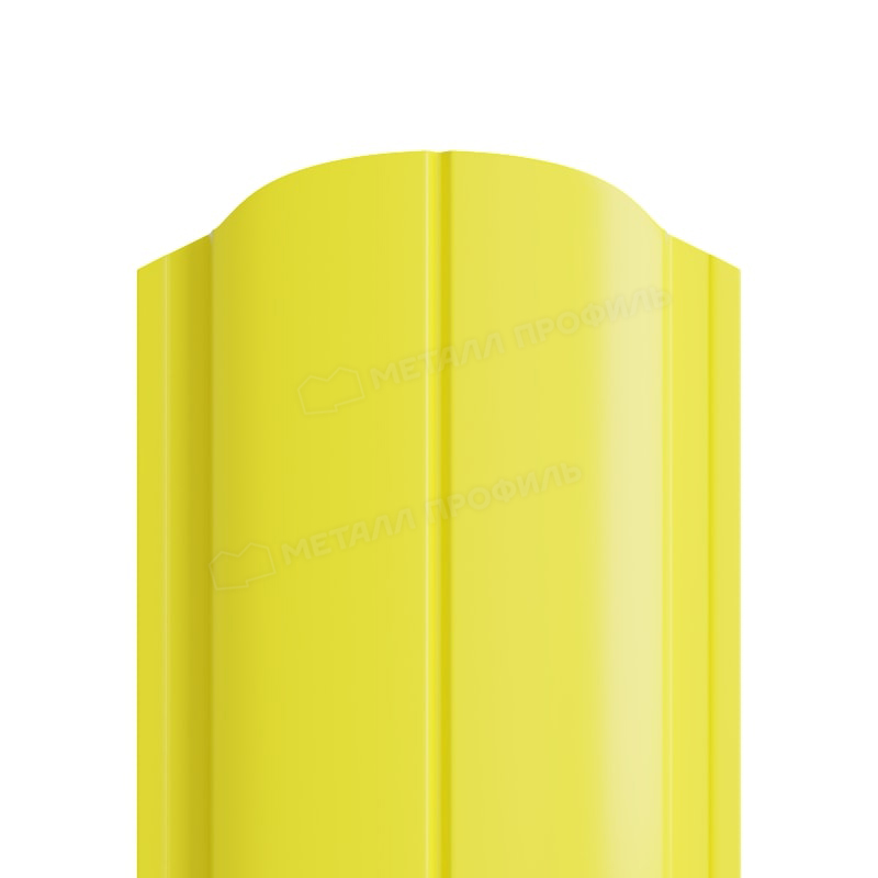Штакетник металлический круглый МП ELLIPSE-O фигурный PE желтый 1018