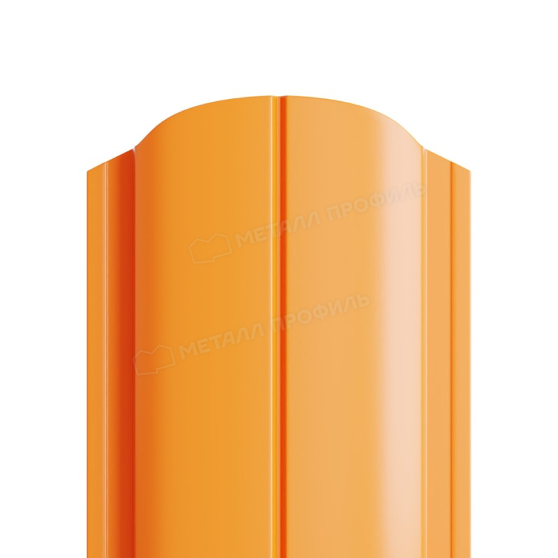 Штакетник металлический круглый МП ELLIPSE-O фигурный PE оранжевый 2004