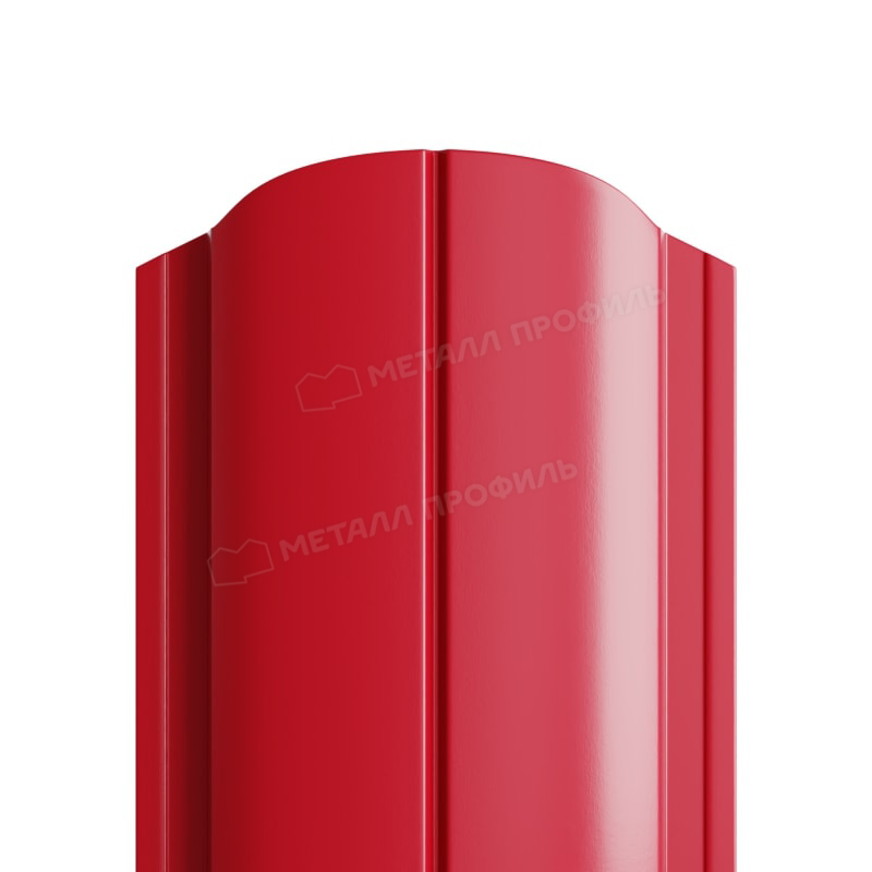 Штакетник металлический круглый МП ELLIPSE-O фигурный PE рубиново-красный 3003