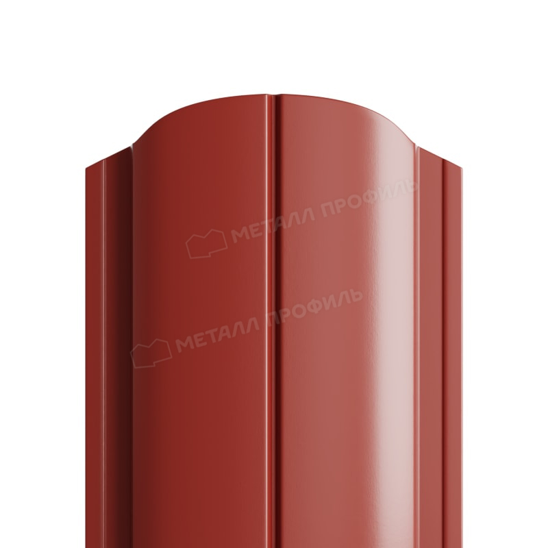 Штакетник металлический круглый МП ELLIPSE-O фигурный PE кирпично-красный 3009