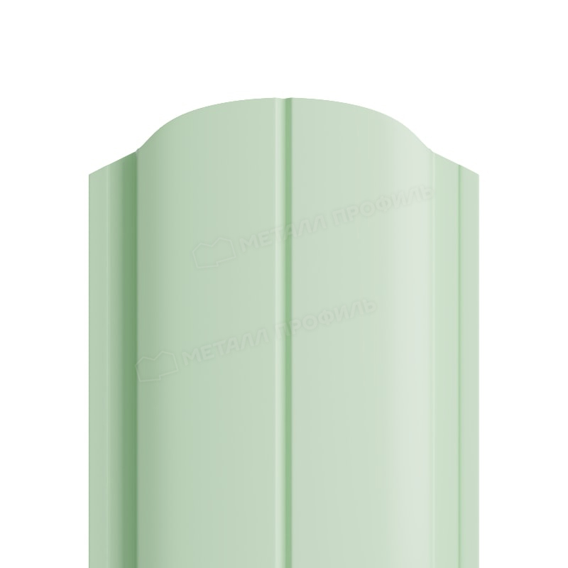 Штакетник металлический круглый МП ELLIPSE-O фигурный NormanMP бело-зеленый 6019