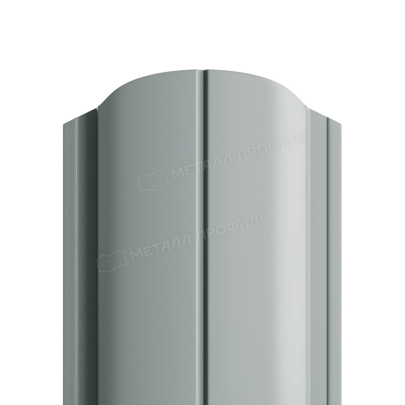 Штакетник металлический круглый МП ELLIPSE-O фигурный PE серый 7005