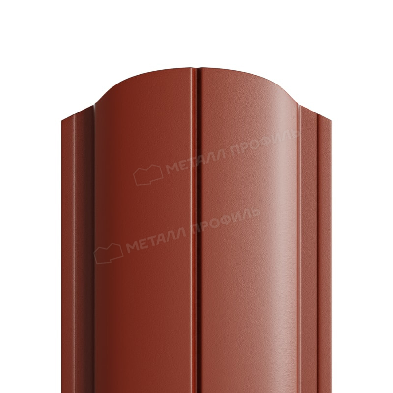 Штакетник металлический МП ELLIPSE-O фигурный Puretan, Штакетник металлический круглый МП ELLIPSE-O фигурный Puretan кирпично-красный RR29