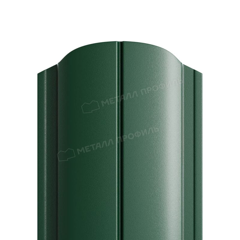 Штакетник металлический круглый МП ELLIPSE-T прямой PURMAN темно-зеленый 6005