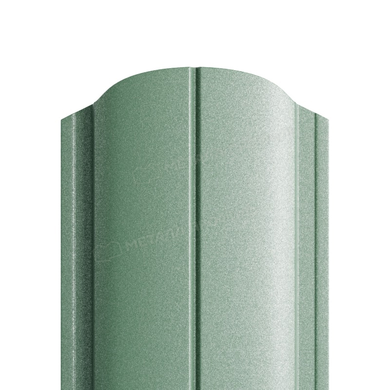 Штакетник металлический круглый МП ELLIPSE-T прямой PURMAN дымчато-зеленый металлик Tourmalin