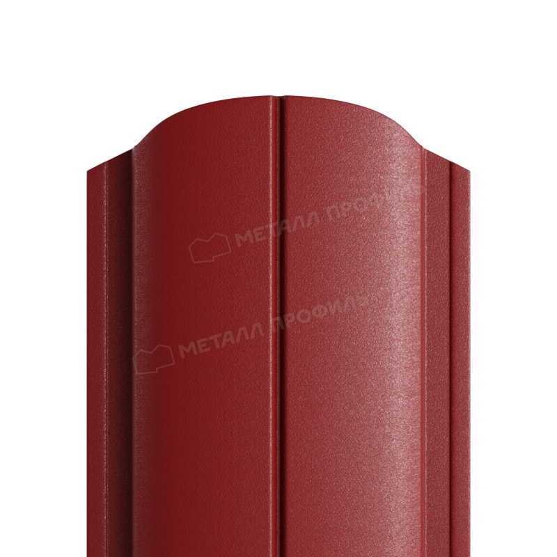 Штакетник металлический круглый МП ELLIPSE-O фигурный Viking красный 3011