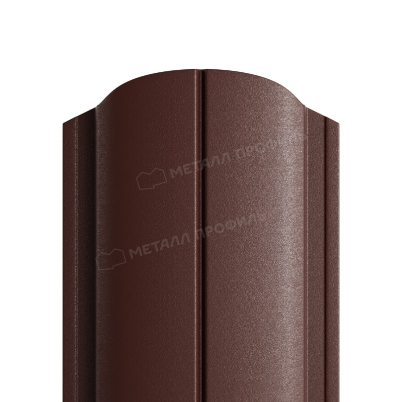 Штакетник металлический круглый МП ELLIPSE-O фигурный Viking коричневый 8017