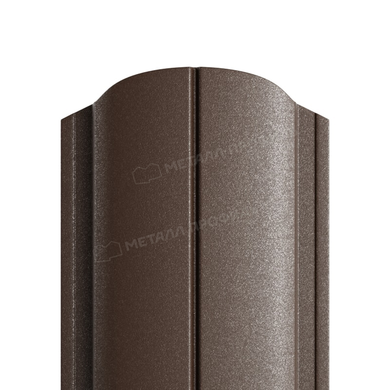 Штакетник металлический круглый МП ELLIPSE-O фигурный VikingMP E серо-коричневый 8019