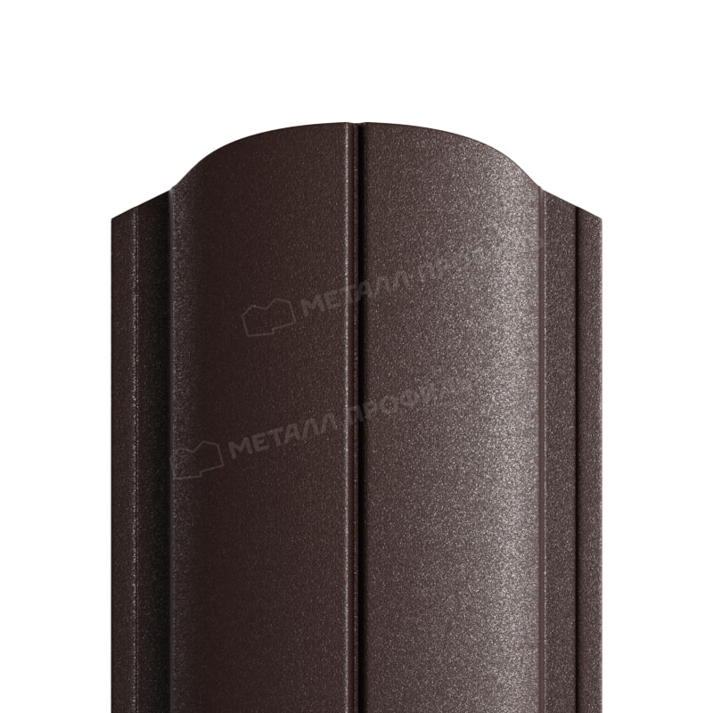 Штакетник металлический круглый МП ELLIPSE-O фигурный VikingMP E темно-коричневый RR32