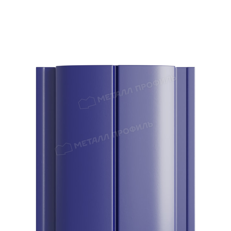 Штакетник металлический круглый МП ELLIPSE-T прямой PE ультрамариновый синий 5002