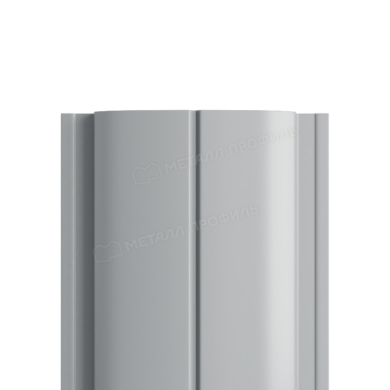 Штакетник металлический круглый МП ELLIPSE-T прямой PE светло-серый 7004