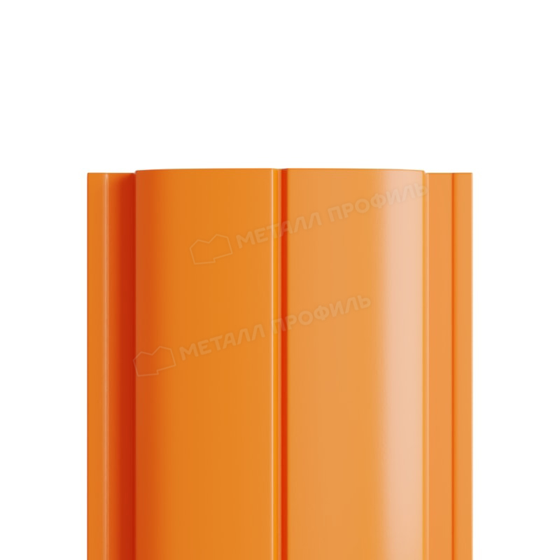 Штакетник металлический круглый МП ELLIPSE-T прямой PE оранжевый 2004
