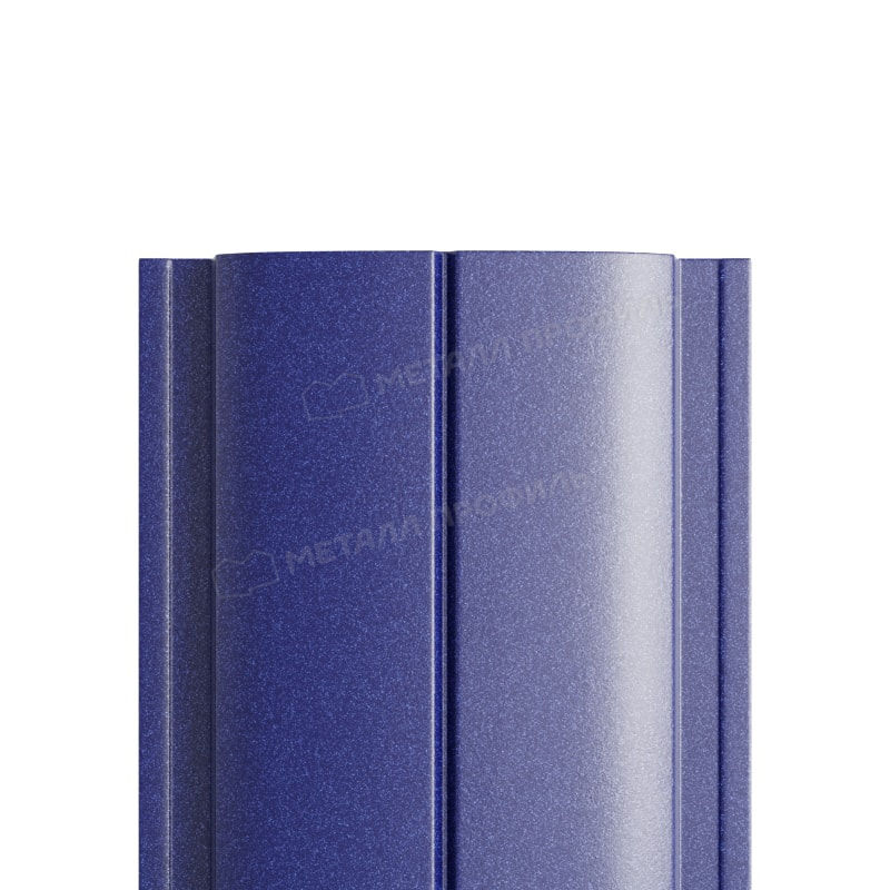 Штакетник металлический круглый МП ELLIPSE-T прямой PURMAN темно-синий металлик Citrine