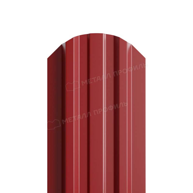 Штакетник металлический LANE-O М-образный фигурный верх PE 0,45мм красный 3011