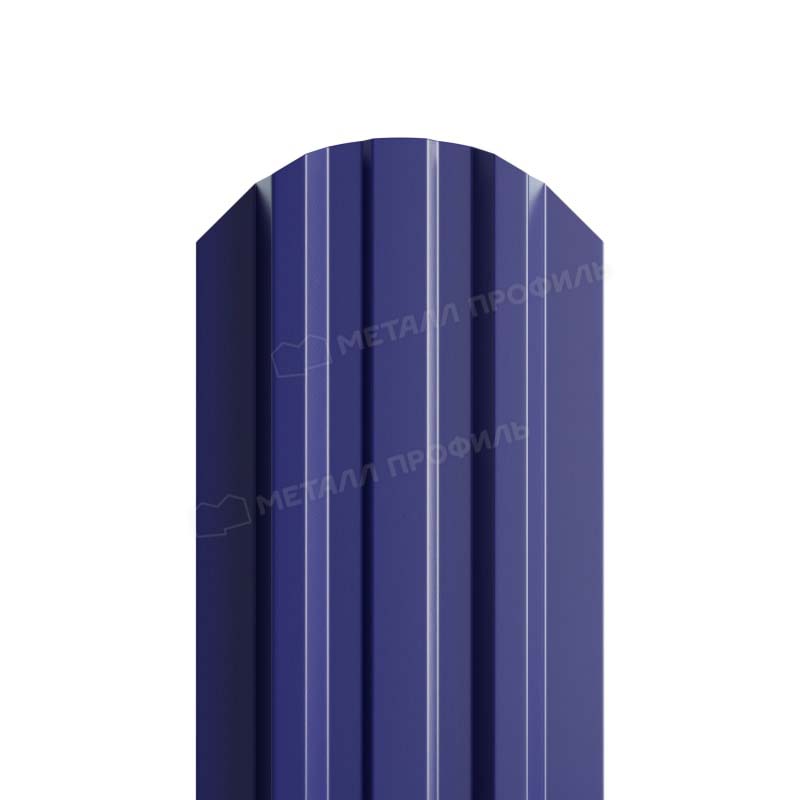 Штакетник металлический LANE-O М-образный фигурный верх PE 0,45мм ультрамариновый синий 5002