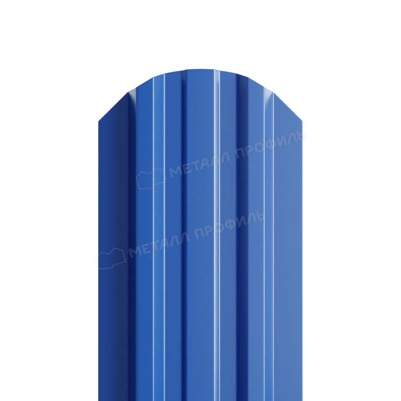 Штакетник металлический LANE-O М-образный фигурный верх PE 0,45мм синий 5005