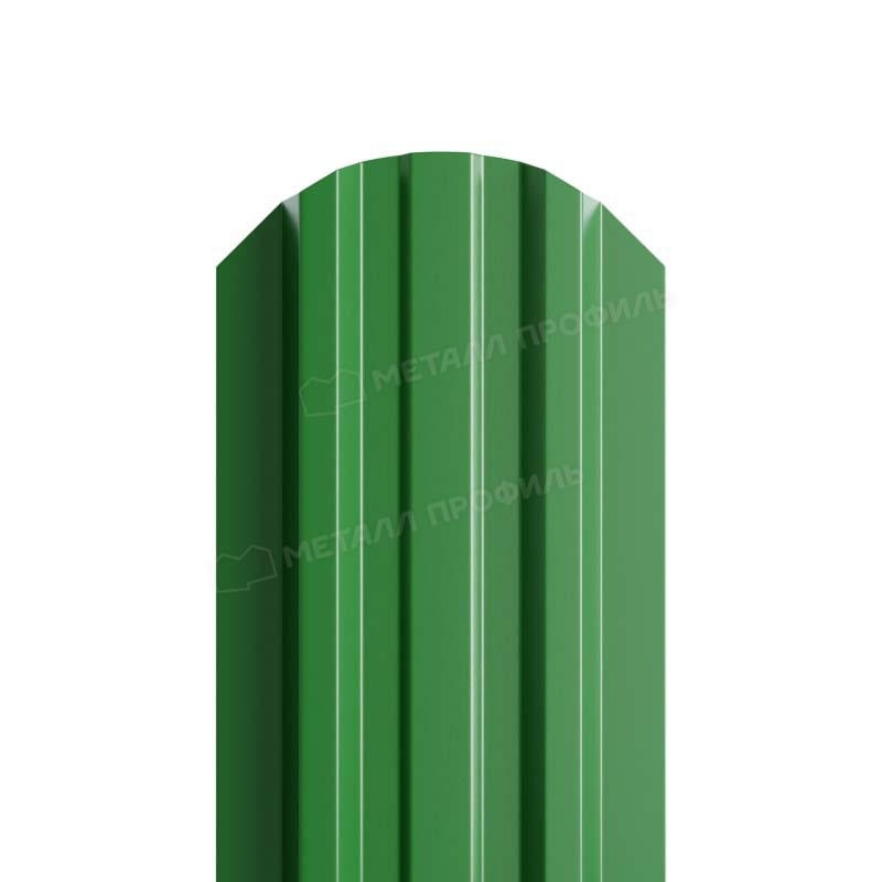 Штакетник металлический LANE-O М-образный фигурный верх PE 0,45мм зеленый 6002