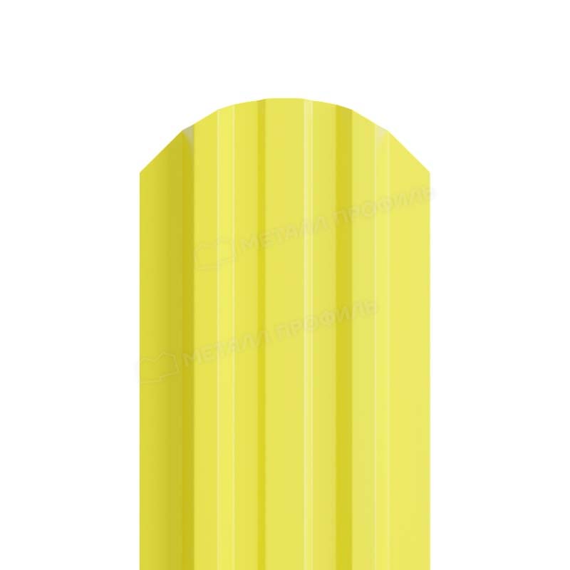 Штакетник металлический LANE-O М-образный фигурный верх PE 0,45мм желтый 1018