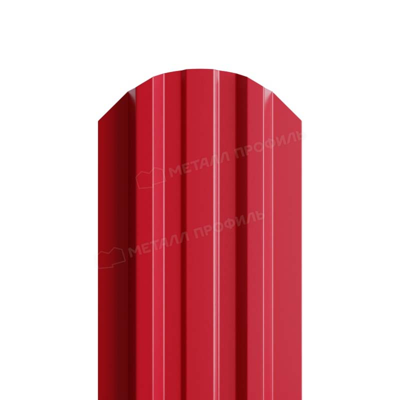 Штакетник металлический LANE-O М-образный фигурный верх PE 0,45мм рубиново-красный 3003
