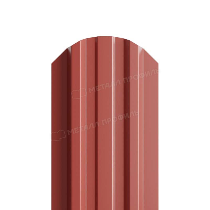 Штакетник металлический LANE-O М-образный фигурный верх PE 0,45мм кирпично-красный 3009