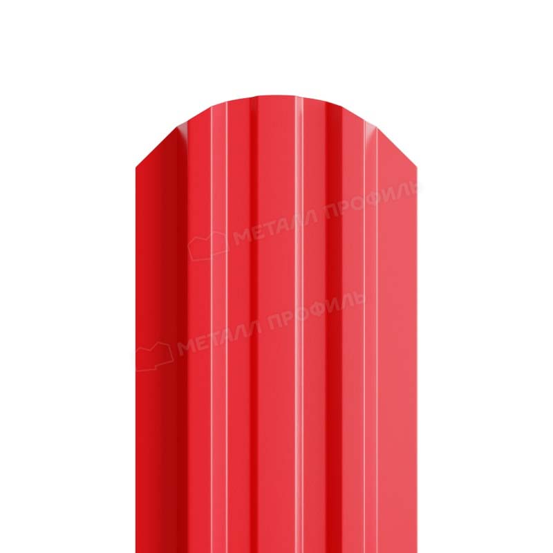 Штакетник металлический LANE-O М-образный фигурный верх PE 0,45мм ярко-красный 3020