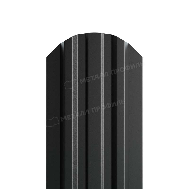 Штакетник металлический МП LANE-O фигурный PURMAN черный 9005