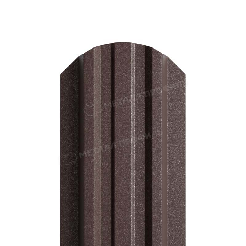 Штакетник металлический МП LANE-O фигурный VikingMP E темно-коричневый RR32