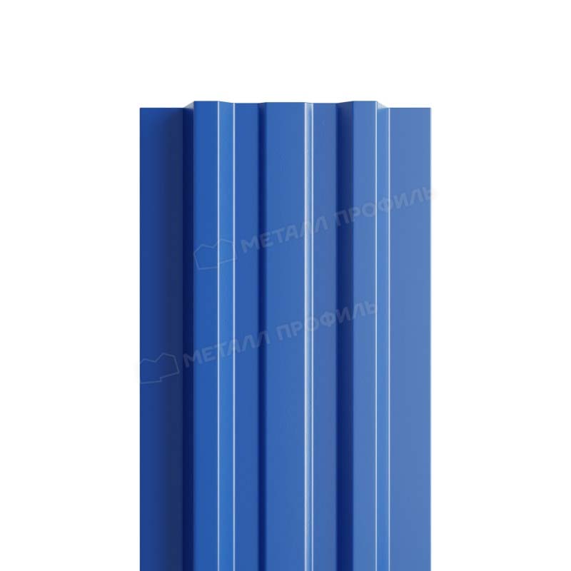 Штакетник металлический МП LANE-T прямой PE 0,45мм синий 5005