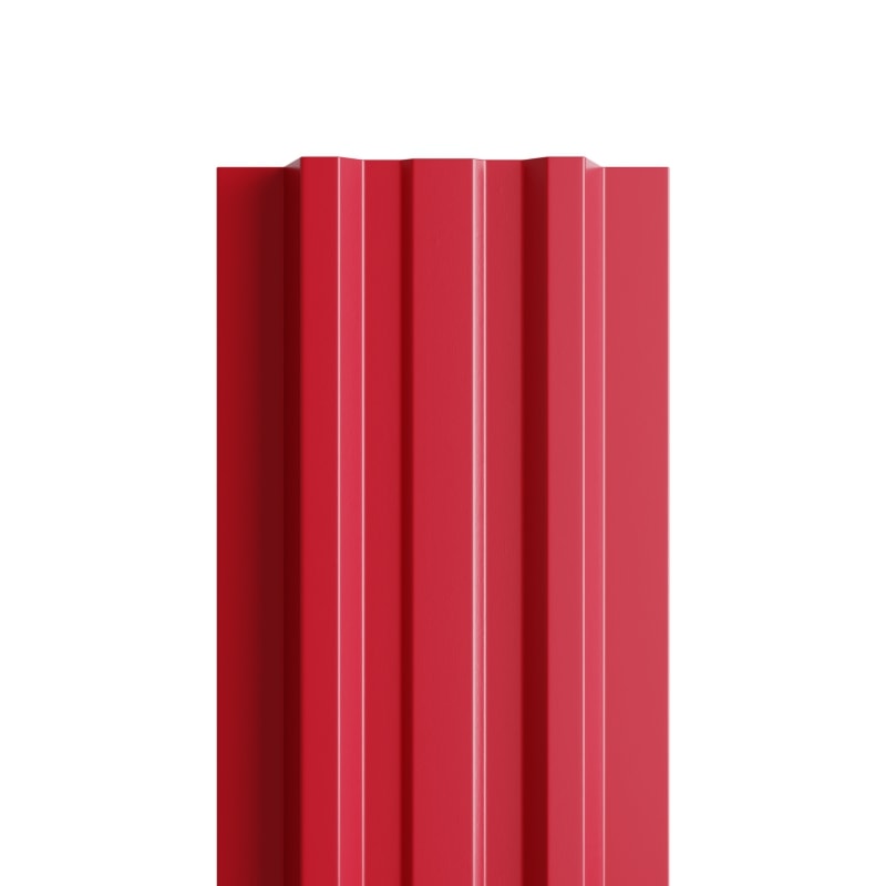 Штакетник металлический МП LANE-T прямой PE 0,45мм рубиново-красный 3003