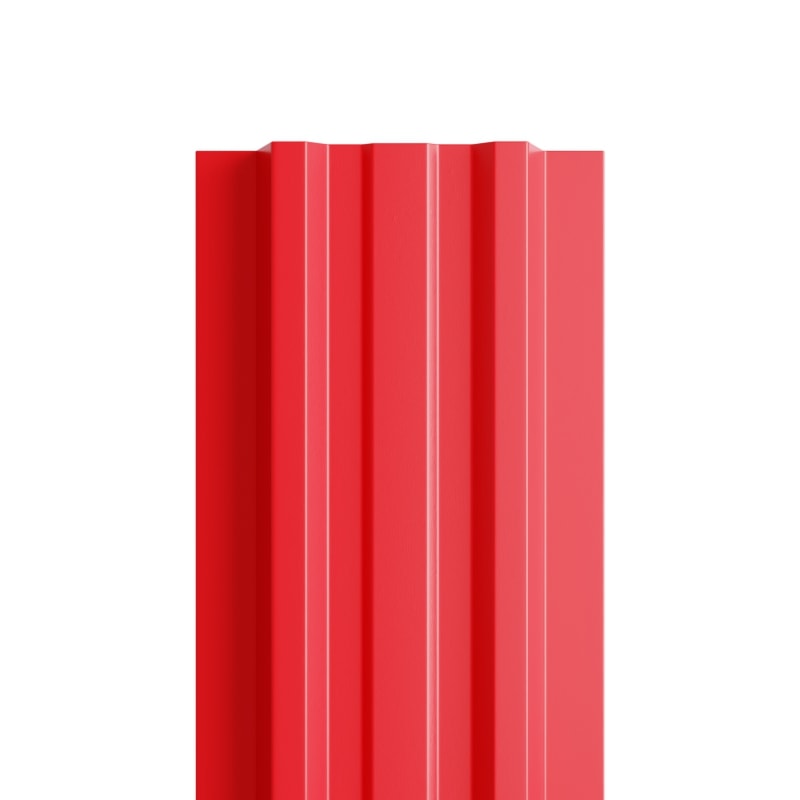 Штакетник металлический МП LANE-T прямой NormanMP ярко-красный 3020