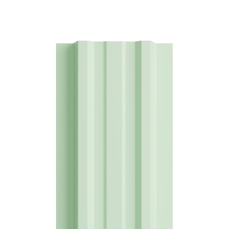 Штакетник металлический МП LANE-T прямой NormanMP бело-зеленый 6019