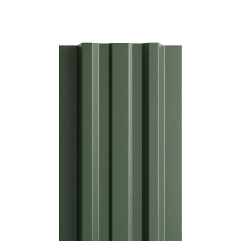 Штакетник металлический МП LANE--T прямой Puretan темно-зеленый RR11