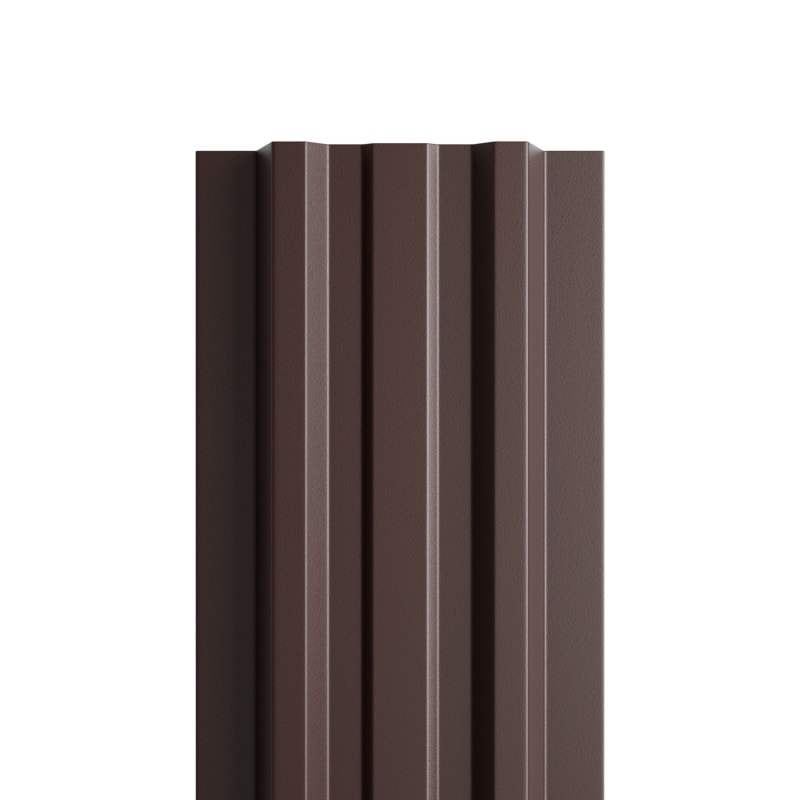 Штакетник металлический МП LANE--T прямой Puretan темно-коричневый RR32