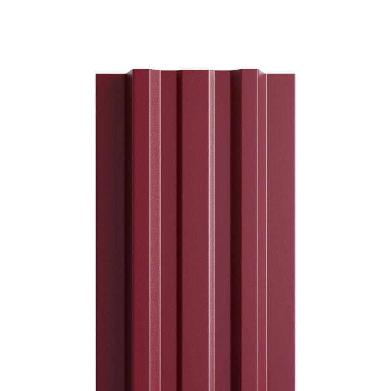 Штакетник металлический МП LANE-T прямой VikingMP E матовый текстурированный темно-красный 3005