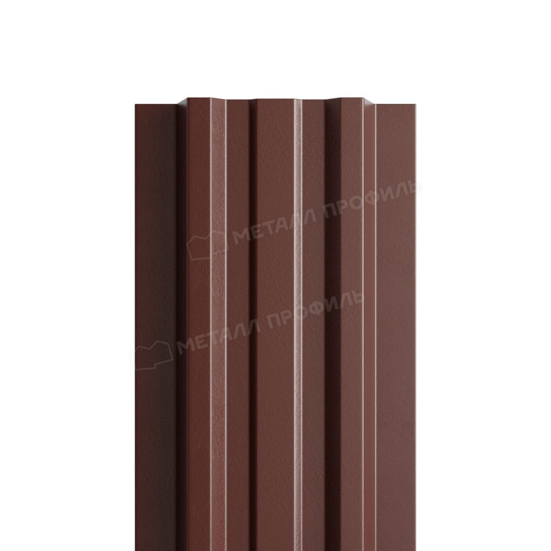 Штакетник металлический МП LANE-T прямой PURMAN коричневый 8017
