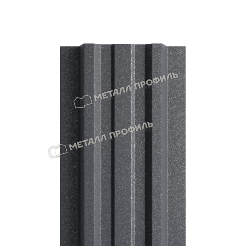 Штакетник металлический МП LANE-T прямой Valori Grey (серый)