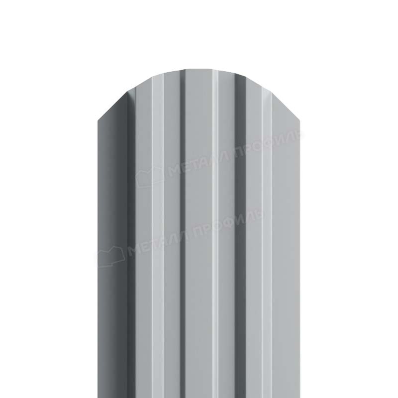 Штакетник металлический МП LANE-O М-образный фигурный верх PE 0,40мм светло-серый 7004
