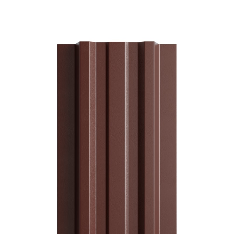 Штакетник металлический МП LANE-T прямой VikingMP E матовый текстурированный коричневый 8017