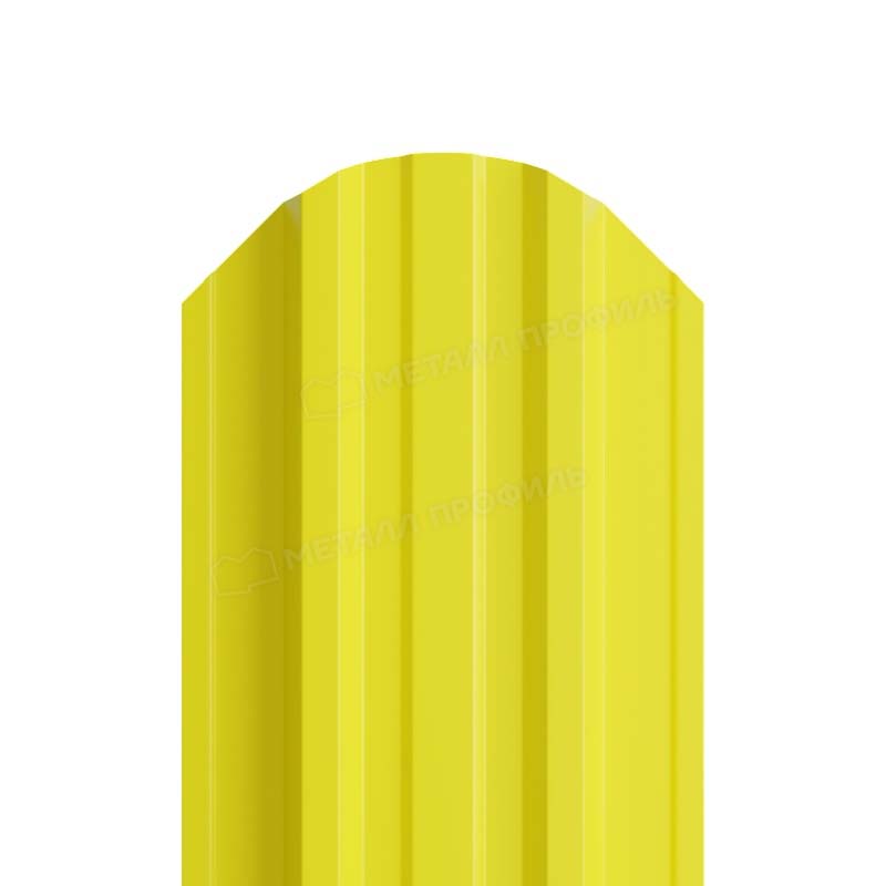 Штакетник металлический круглый МП TRAPEZE-O фигурный PE 0,45мм желтый 1018