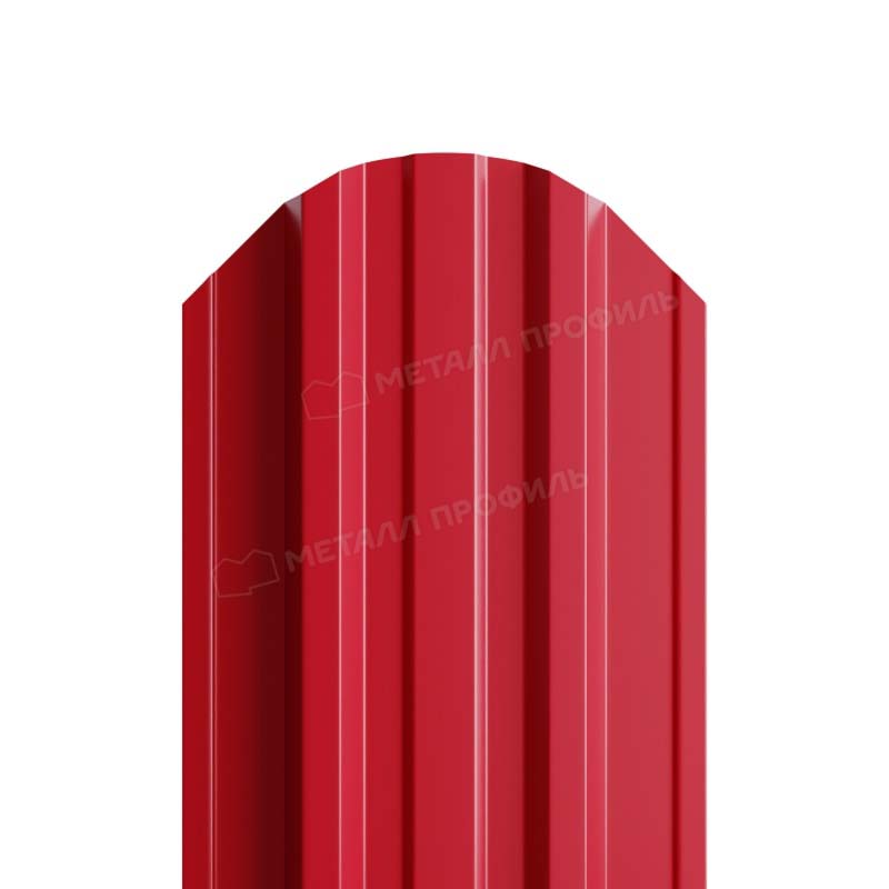 Штакетник металлический круглый МП TRAPEZE-O фигурный PE 0,45мм рубиново-красный 3003