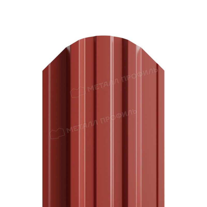 Штакетник металлический круглый МП TRAPEZE-O фигурный PE 0,45мм кирпично-красный 3009