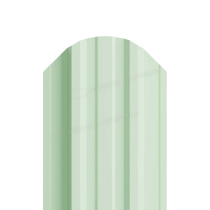 Штакетник металлический круглый МП TRAPEZE-O фигурный NormanMP бело-зеленый 6019