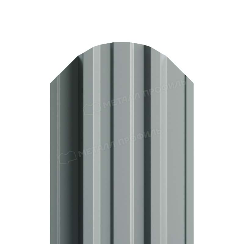 Штакетник металлический круглый МП TRAPEZE-O фигурный PE 0,45мм серый 7005