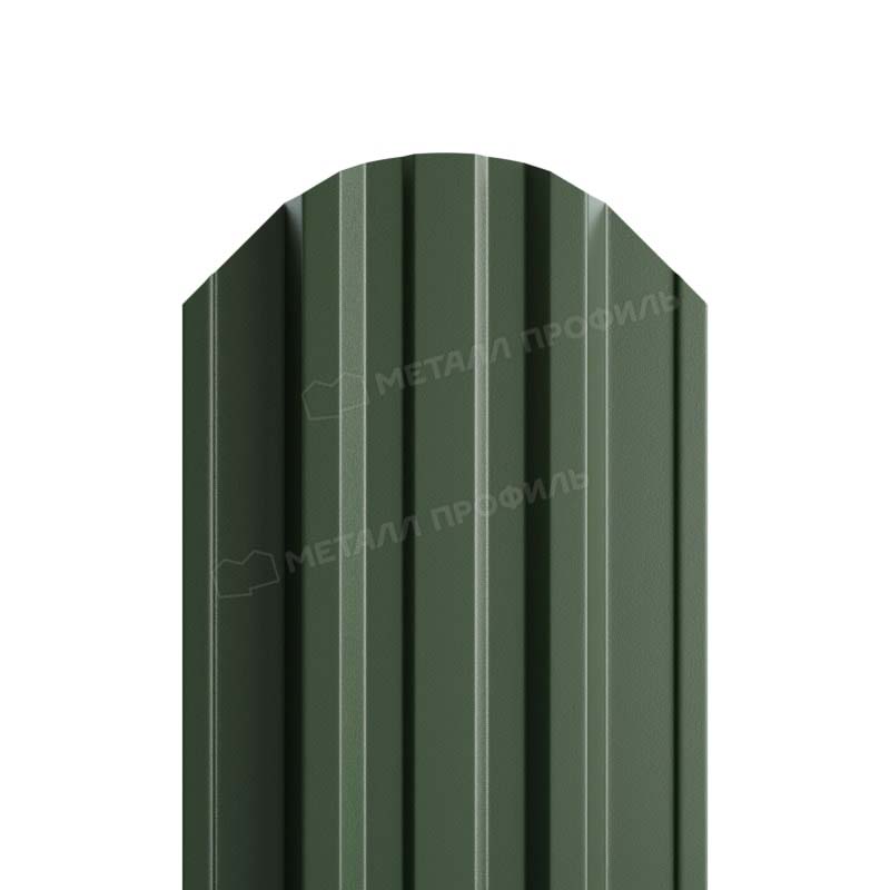 Штакетник металлический МП TRAPEZE-O фигурный Puretan темно-зеленый RR11