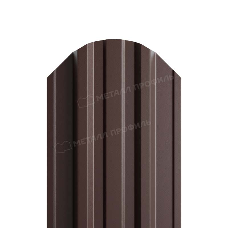 Штакетник металлический МП TRAPEZE-O фигурный Puretan темно-коричневый RR32