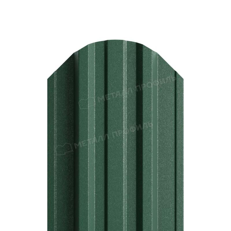 Штакетник металлический круглый МП TRAPEZE-O фигурный Viking темно-зеленый 6005