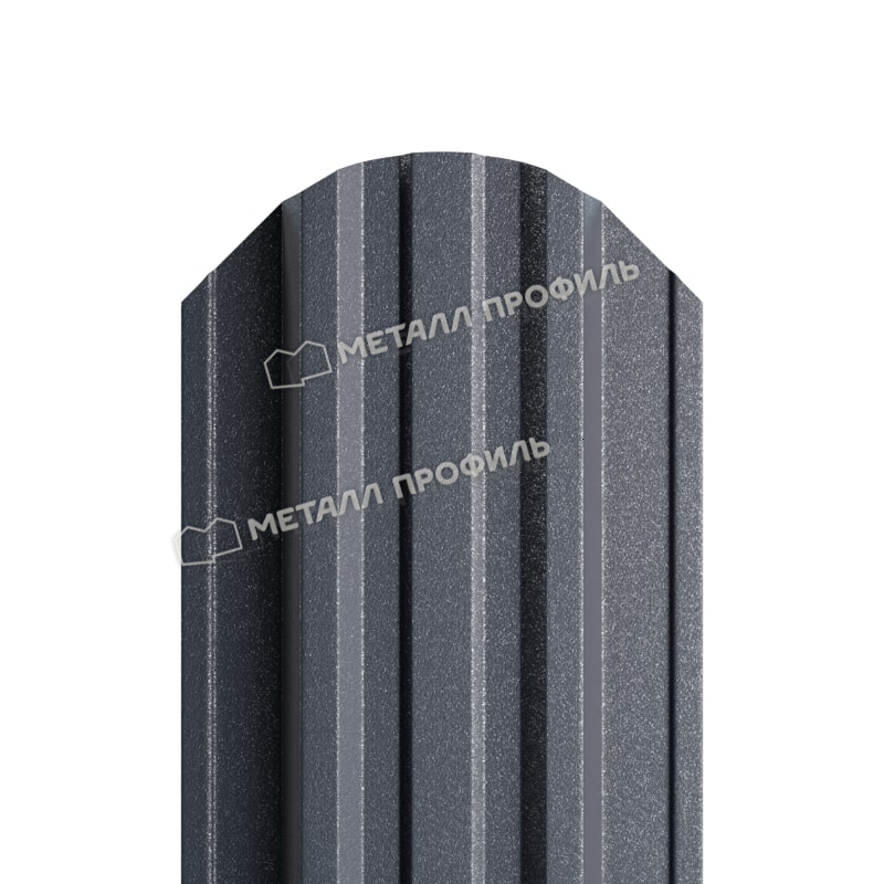 Штакетник металлический МП TRAPEZE-O фигурный Valori Grey (серый)