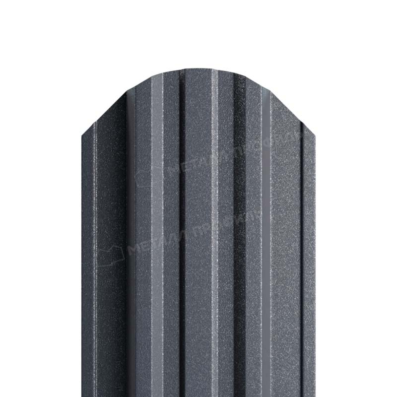 Штакетник металлический МП TRAPEZE-O фигурный VikingMP E темно-серый 7024